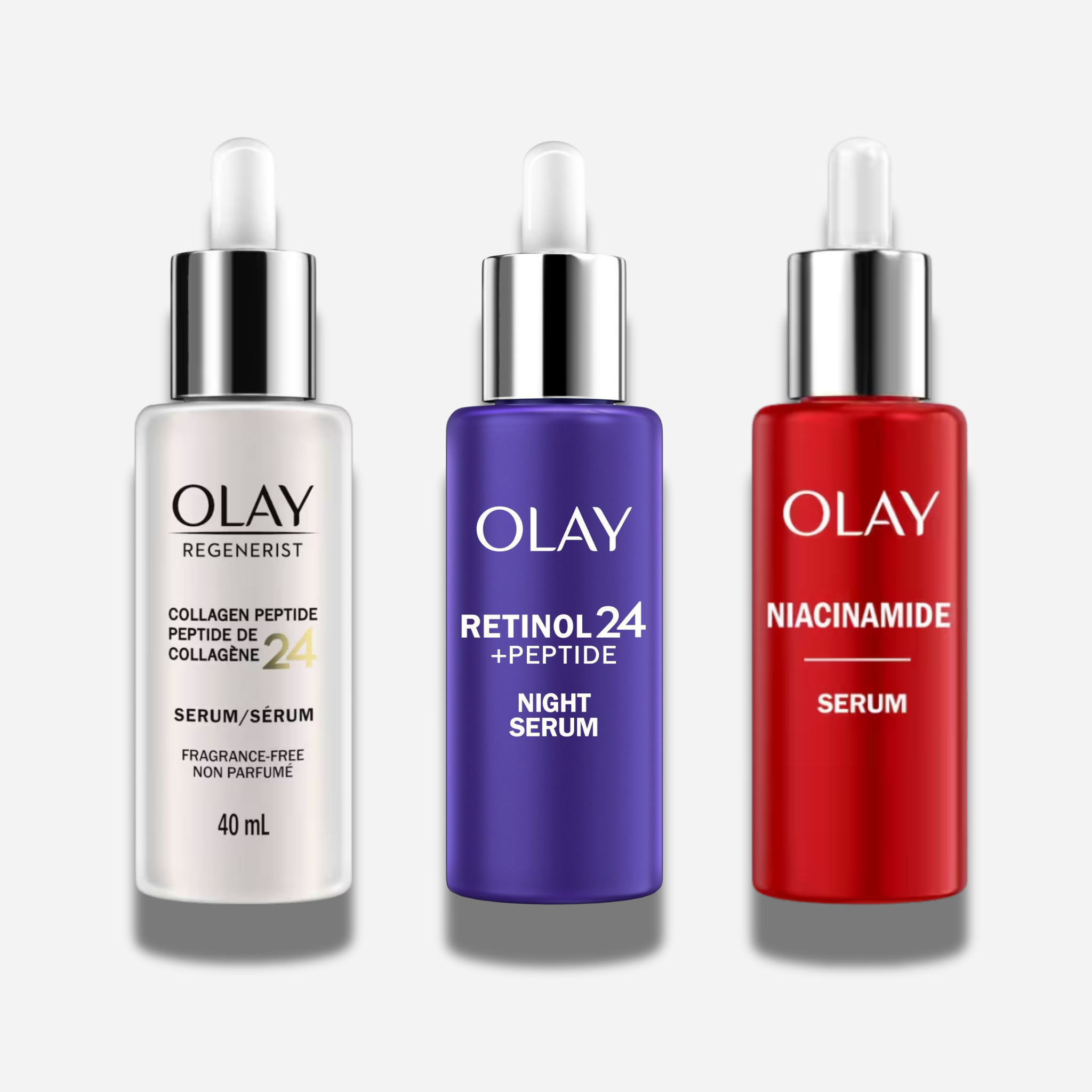 Olay Collagen Peptide 24 + Retinol 24 MAX + Niacinamide Anti-Aging Trio, 3-Piece Gift Set